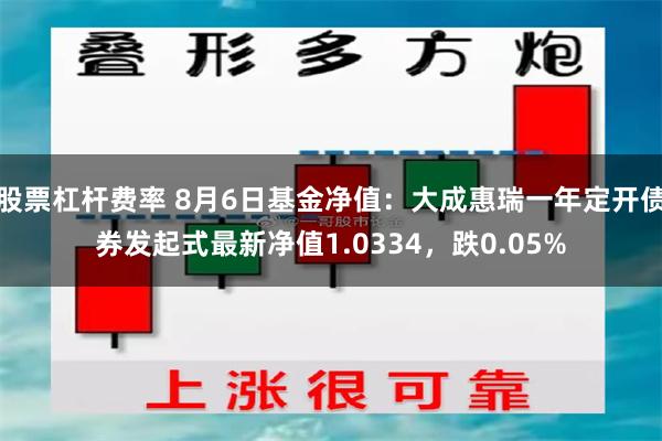 股票杠杆费率 8月6日基金净值：大成惠瑞一年定开债券发起式最新净值1.0334，跌0.05%