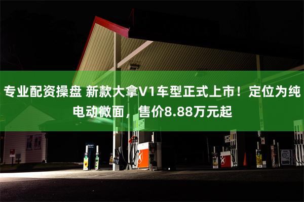 专业配资操盘 新款大拿V1车型正式上市！定位为纯电动微面，售价8.88万元起